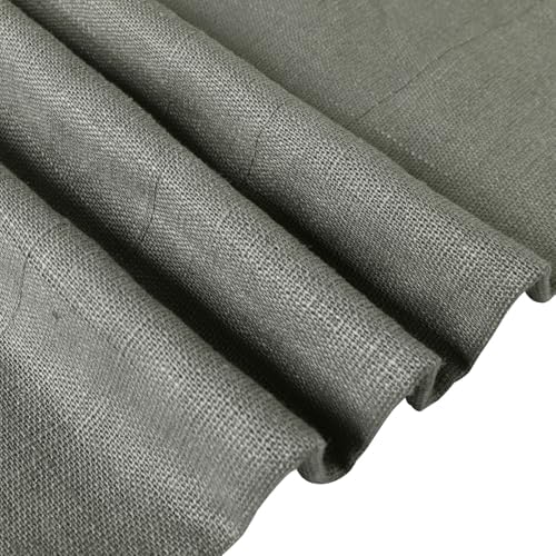 TWOPAGES Pinch Pleated Linen Curtains 108 Inches Long Stone Grey