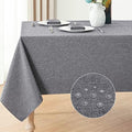 Veblandy Rectangle Tablecloth Linen Textured Waterproof & Stain