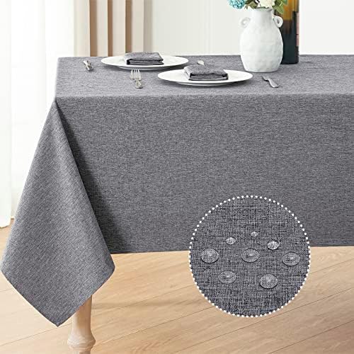 Veblandy Rectangle Tablecloth Linen Textured Waterproof & Stain