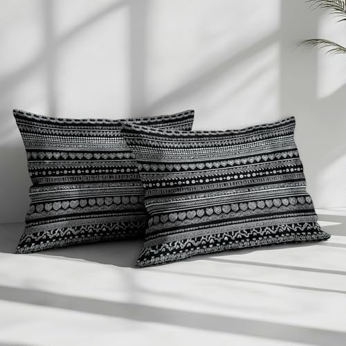 Full Duvet Cover Set Bohemian Geometric Stripes Soft Microfiber
