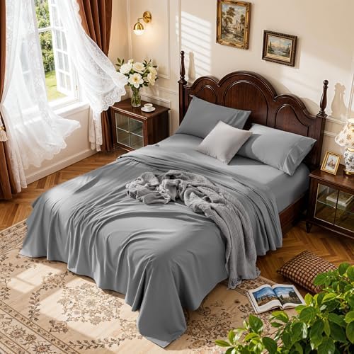 LBRO2M 100% Egyptian Cotton Sheet 1000 TC, Durable 16” Deep Pocket