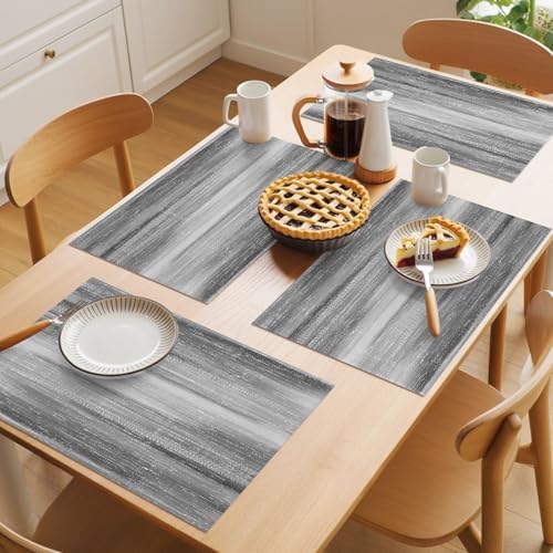 Gray Gradient Placemats Set of 8, Minimalist Industrial Modern Summer