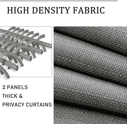 Chyhomenyc Light Grey Curtains 63 Inch Length 2 Panels for Bedroom