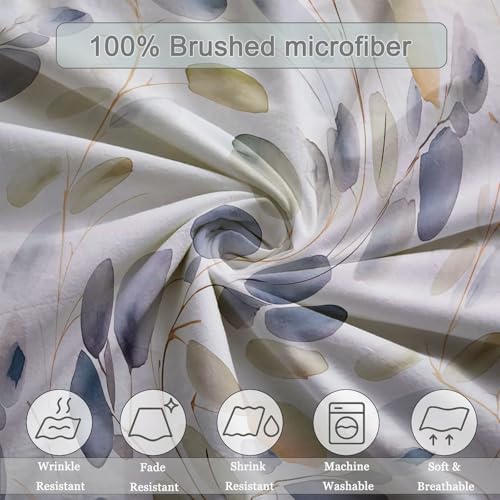 Duvet Cover King Size, Cream Gray Reversible 3 Pieces Duvet Cover Set