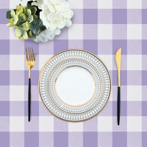 misaya Square Waterproof Vinyl Table Cloth, Flannel Backed Tablecloth