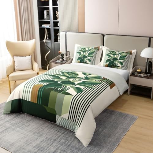 jejeloiu Boho Bohemian Duvet Cover 100% Cotton Queen Size Modern