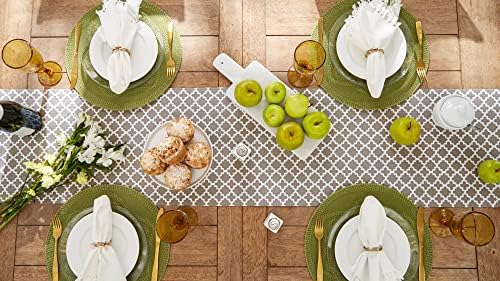 DII Lattice Tabletop Collection, Table Runner, 14x108, Gray