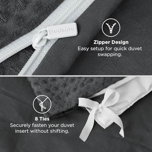 Bedsure Textured Duvet Cover King Size, Soft & Breathable Comforter