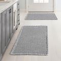 MIULEE Set of 2 Waffle Bathroom Rugs Boho Bath Mat Light Grey 17x24