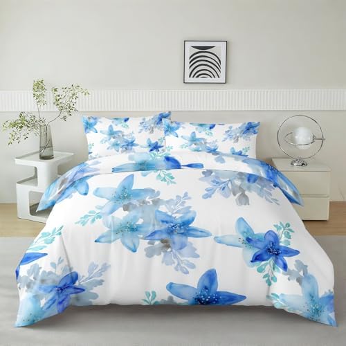 King Duvet Cover Set Dreamy Watercolor Starfish Pattern Bedding with