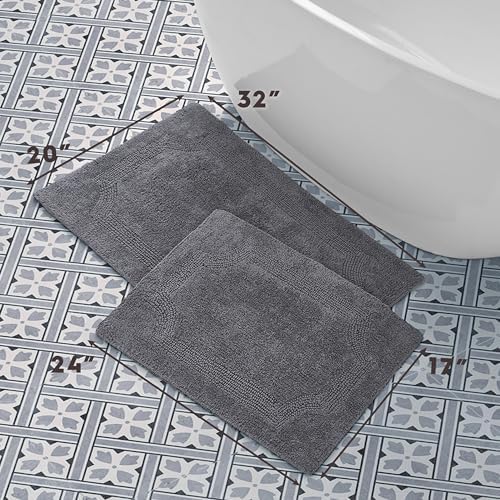 Laura Ashley - Reversible Cotton Bath Mat, Premium Bathroom Décor