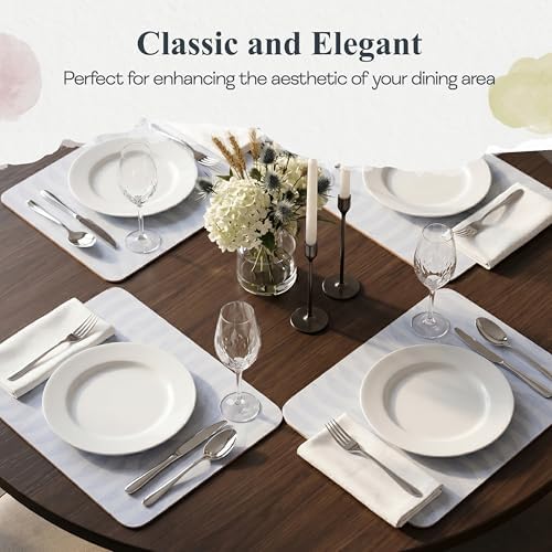 Pimpernel Eclipse Cork-Backed Placemats - Grey/Blue, Set of 4