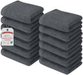 RIVERSIDE 12 Pack Washcloths Set, 12x12 inches, Gray