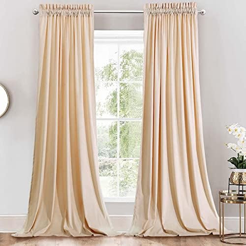Velvet Heavyweight Rod Pocket Window Curtains, Set of 2 (52" Wx108 L)