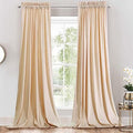Velvet Heavyweight Rod Pocket Window Curtains, Set of 2 (52" Wx108 L)