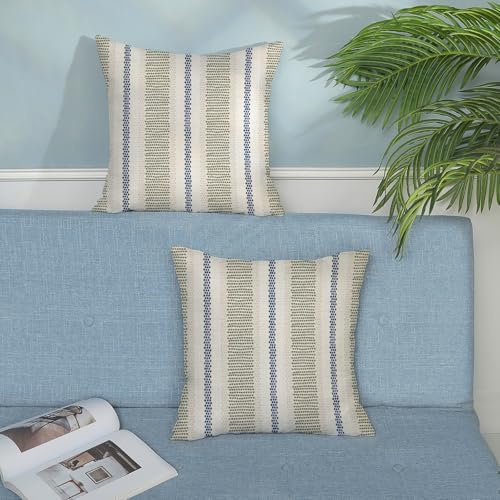 Boho Pillow Covers 22x22 Set of 2 Sage Green Blue Abstract Polka Dot
