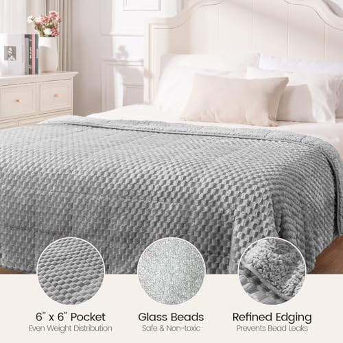Fleece Sherpa Weighted Blanket for Adults, Ultra Soft Fuzzy, 60"x80"