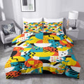 King Duvet Cover Set Soft Microfiber Memphis Geometry