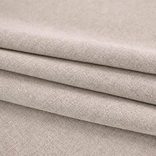 UPOPO Beige Curtains Linen Textured 84 inches Long Privacy Semi Sheer