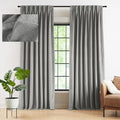 Kayne Studio Pewter Gray Velvet Pinch Pleated Back Tab Curtains