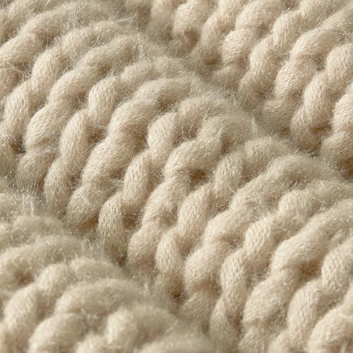 SLEEP ZONE Throw Blanket for Couch - Chunky Knit Hollow Blanket, Throw
