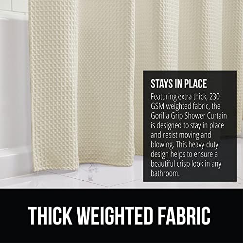 GORILLA GRIP Memory Foam Bath and Waffle Shower Curtain, Bath Size