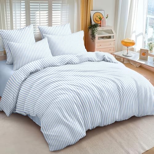 Nayoroom Blue Gingham Duvet Cover Set Full Plaid Checkered Bedding