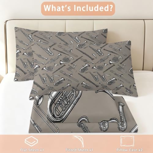 4-Piece Soft Microfiber Queen Bed Sheets Set, Include Deep Pockets