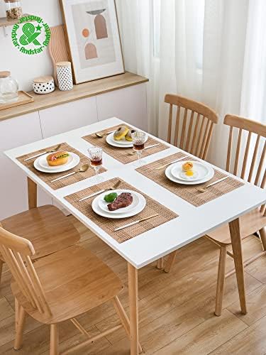 8-Pack 17.7x11.8 Bamboo Placemats, Non-Slip & Heat-Resistant, Brown