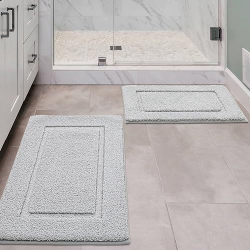 Bathroom Rugs Sets 2 Piece, Ultra Absorbent Soft Bath Rug, Machine