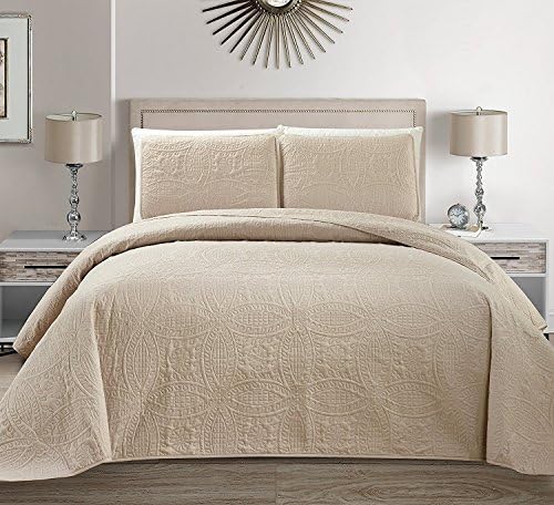 Fancy Collection Embossed Coverlet Bedspread Over Size Set Solid #