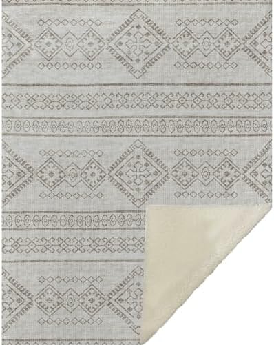 Addison Rugs ASB120 Taupe 50" x 70" Oversized Sherpa Throw Blanket