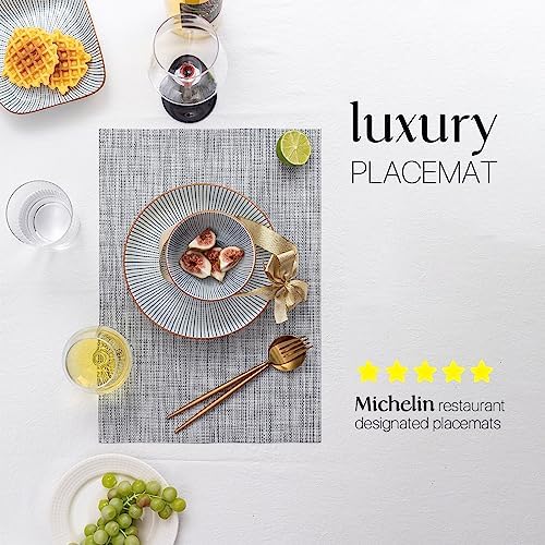 LEXMORE PlaceMats Set of 12 Vinyl/Plastic Woven Place Mats for Kitchen