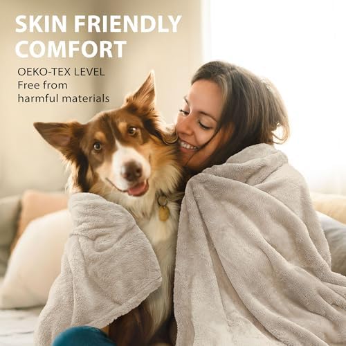 DEZ FURNISHINGS Ultra Soft Plush Fleece Throw Blanket, Double Sided