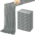 12 Pack Gray 10FT Cheesecloth Table Runner Rustic Gauze Fabric Cheese