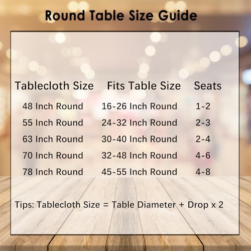 Jeloris Round Solid Color Tablecloth with Tassels Wrinkle Free Heavy