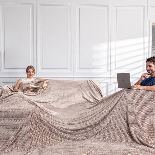 Soft Cozy 120x138 Inches Seamless Oversized King Fleece Blanket, 3D