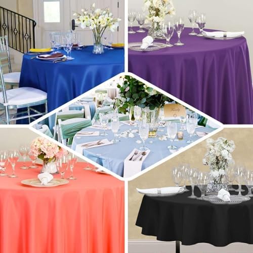 Efavormart 90" Seamless Premium Beige Linens Polyester Round