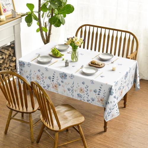 Horaldaily Spring Tablecloth 60 x 60 Inch Square Watercolor Flowers