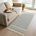 Vintage Gray Hallway Runner Rug 2'x5', Modern Simple Vertical Stripes