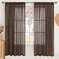 BGment Brown Linen Curtains 72 Inches Long for Living Room, Window