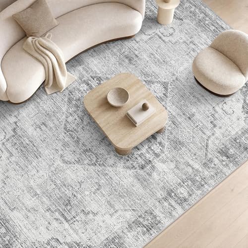 Garvee Grey Boho Washable 2x6 Runner Rug for Kitchen Hallways Entryway