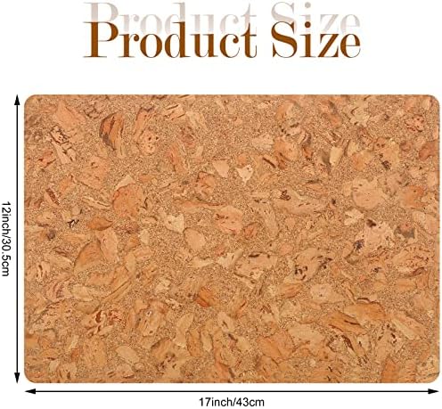 Eaasty Set of 6 Cork Placemats 17 x 12 Inch Heat Resistant Placemats