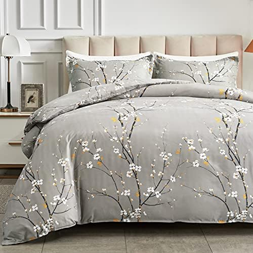 UOZZI BEDDING Branch Style Queen Duvet Cover Set with 2 Pillow Shams