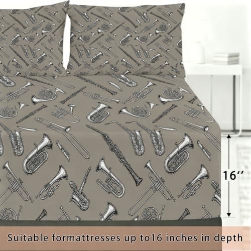 4-Piece Soft Microfiber Queen Bed Sheets Set, Include Deep Pockets