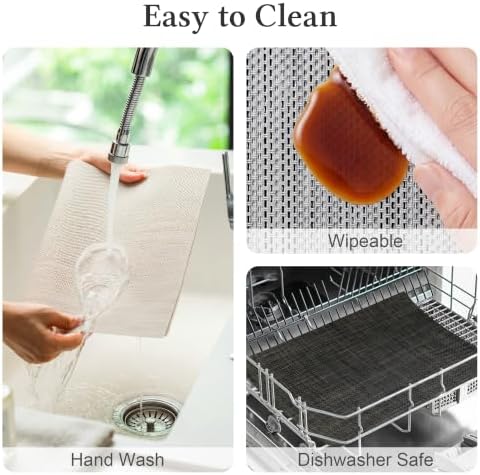 HOOMIL Placemats Set of 6, Heat Resistant, Dark Gray
