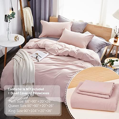 Dreaming Wapiti Duvet Cover Queen,Washed Microfiber Pink Queen Size