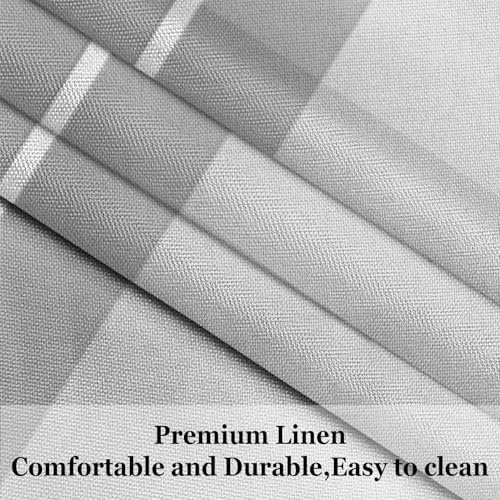 Grey Tablecloth Farmhouse Pure Gray Striped Texture Table Cloth 60x120