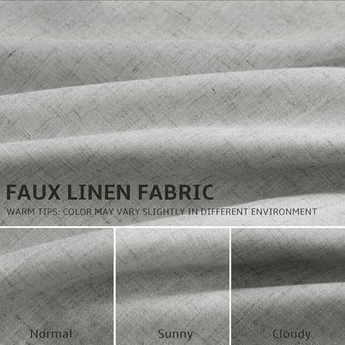 Naturoom 100% Blackout Linen Pinch Pleat Curtains 108 Inch 9FT Light