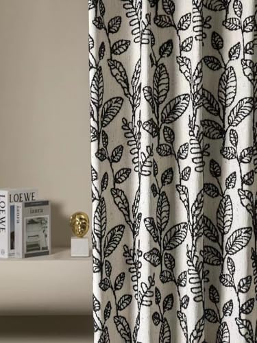 White Cream Linen Textured Curtains 96 inches Long for Living Room 1